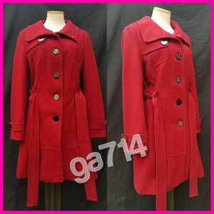 Kenneth Cole | Red Wool Blend Peacoat | Size 10